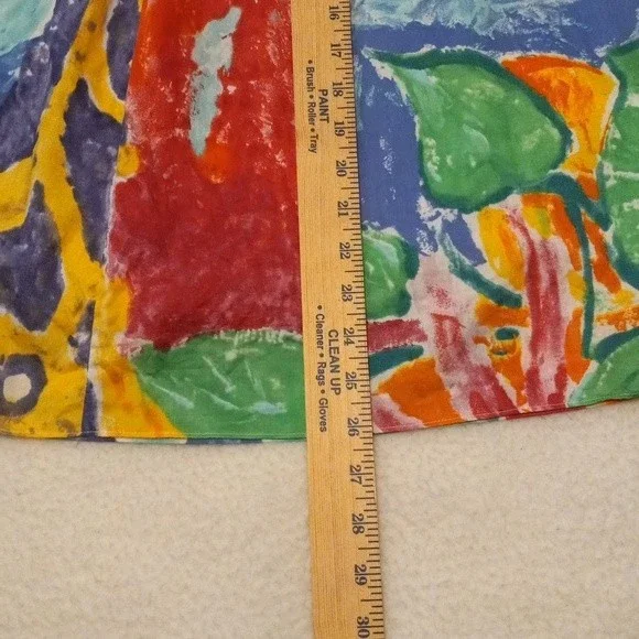 Lauren Ralph Lauren Skirt 22W Watercolor Floral Leaf Print Vibrant Art to Wear - Picture 10 of 12